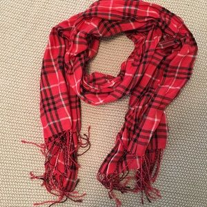 Red plaid scarf